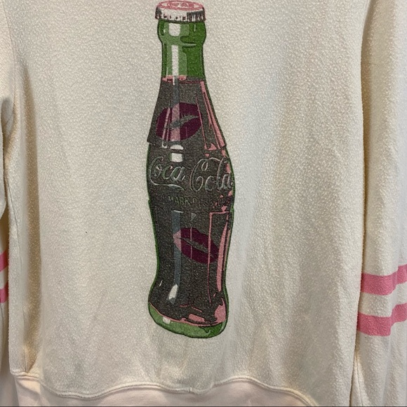 Wildfox Coca Cola Lip Tease Jumper Pullover Sweater in white with coke bottle XS - Picture 7 of 15